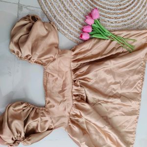 Cute Satin Top/Short Dress