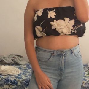 Shein Floral ballon tube top 💕