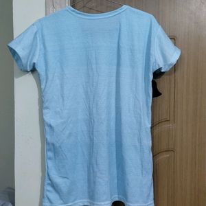 Ice Blue Strip T Shirt For Sale