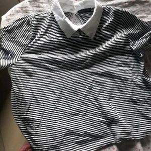 Black And White Striped Tshirt