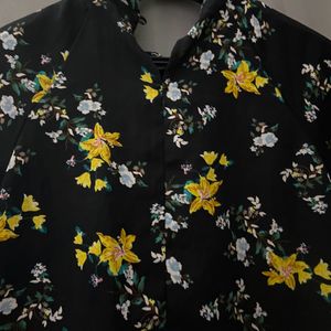 Gathered Neck Floral Top