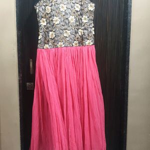 3 Piece Front Open Gown With Dupatta