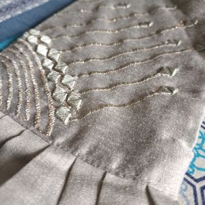 Silver Embroidered Kurti