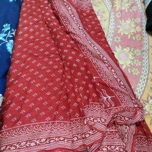 Blue And Red Saree