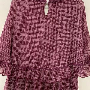 Maroon Kaftan Midi Dress