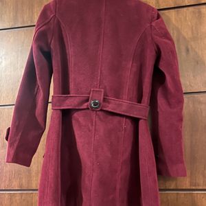 Burgundy Trench Coat By Dressberry