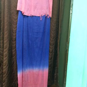 Dupatta dye design colour blue,pink Fabric silk