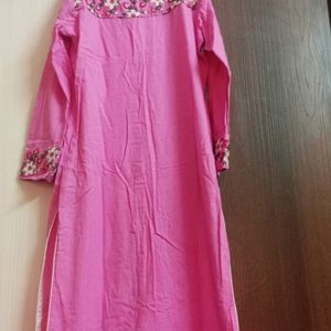 Pure Cotton Pink Kurta