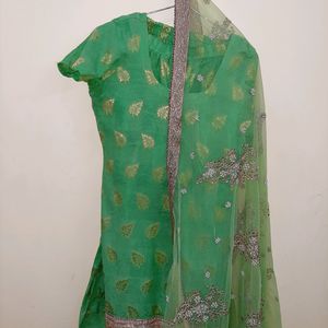 Light Green Colour Suit Salwar With Dupatta