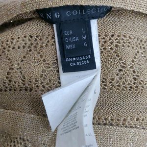 MNG Golden Fine Knit Button Top