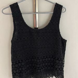 Black Cutwork Designer Top