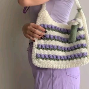 Crochet Levender Tulip Shoulder Bag