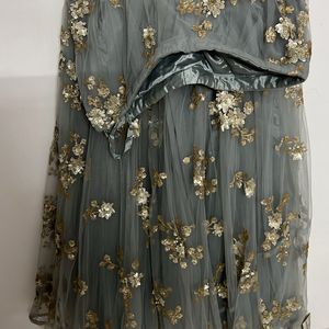 Grey And Golden Lehnga