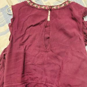 Maroon Embroidered Dress