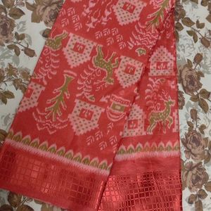 Red Colour Dupoin Silk Saree