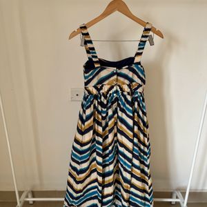 Zig Zag Print Fitted Bustier Maxi Dress