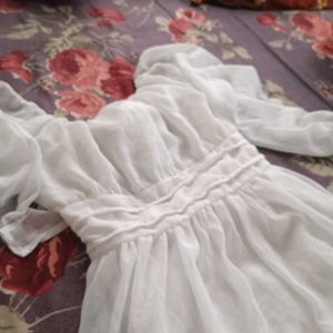 Flared Dress (White) Which Makes You A Princess