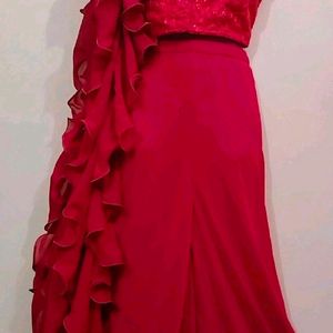 Price DropMaroon Ruffled Plazzo Dress💞❣️