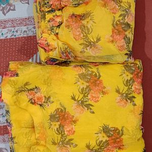 Yellow Orange Printed Kurta Set