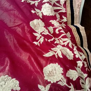 Maroon Golden Colour Saree 30₹off On Delivery
