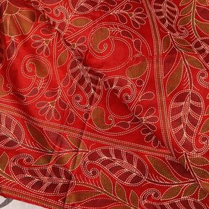 Katha Stitch Print Saree