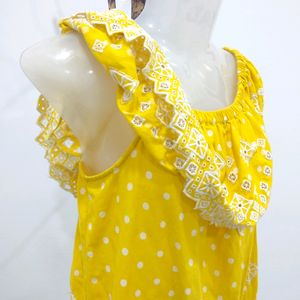 Yellow Embroidered Top