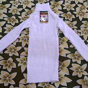 Turtle Neck Sweater For Babies White