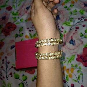 Golden Charm Crystal Bracelets (2 Pieces)