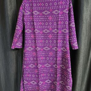 Purple Polka Dot Cotton Kurta