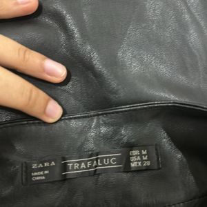 Zara Traffauluc Leather Skirt