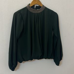 Green Top With Work In Neck