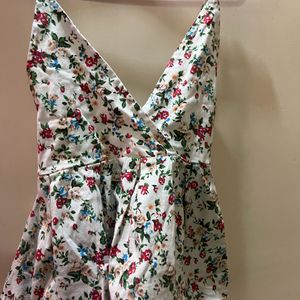 Korean White floral A line top