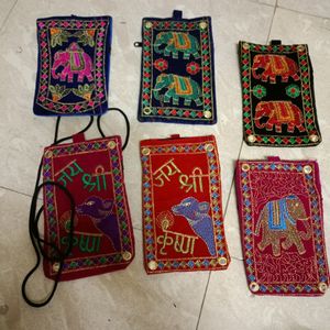 Combo Pack Of 6 Embroidered Slingbags