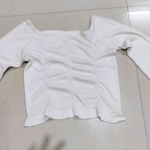 White Smokey Full Sleeve Top