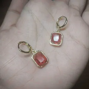 Red Stone Dangler Earrings