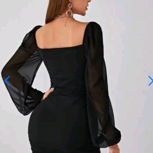 Classic LBD with Puff Organza Sleeves