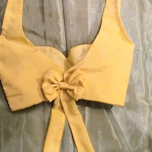 Bow Design Silk Padded Blouse