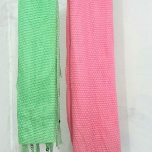 Pink And Green Dupatta For Girls 🌟