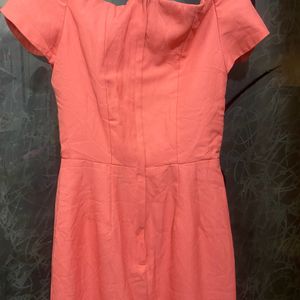 Peach Wrap Bodycon Dress