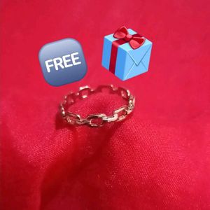 4 Rose Gold Earrings With Free Chain Ring