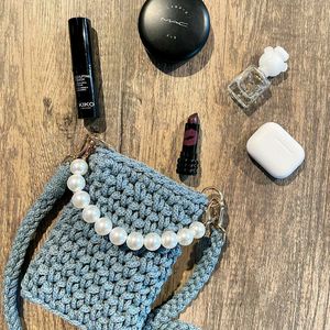 Macrame Sling Bag With Pearl