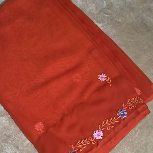 Aesthetic Floral Border Saree