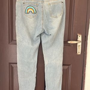 LIQUOR N POKER APPLIQUE JEANS