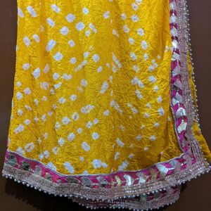 Rajasthani Bandhni Style Dupatta With Gota Work