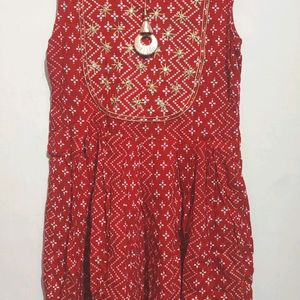 Red Sharara Suit With Dupatta For Girl 8-10 Year