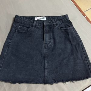 Charocal Black Denim Skirt