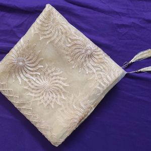 Golden Cream Tissue Dupatta