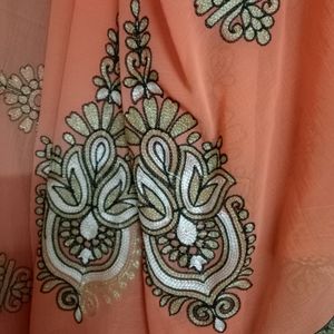 New Beautiful Orange Saree