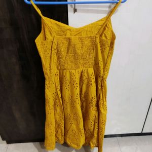 Spaghetti mustard dress