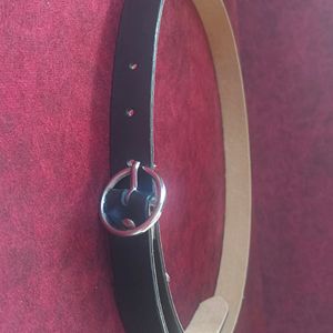 Black Round Buckle Belt(Women)